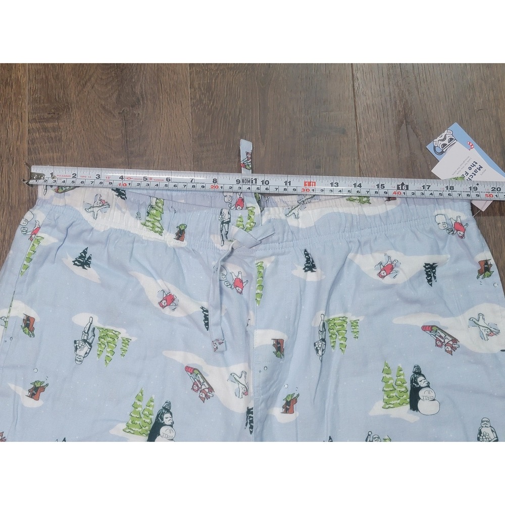 Old Navy Star Wars Mens XL Flannel Pajama Pants Holiday Winter Print Blue NWT